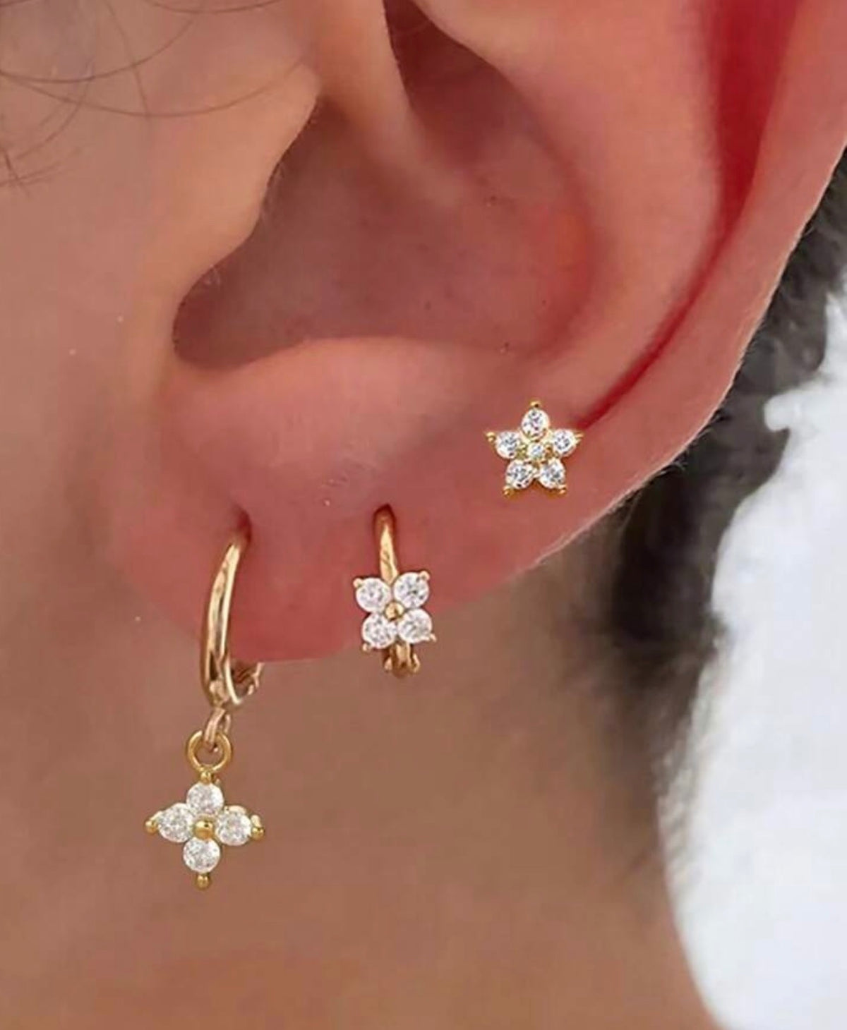 Clover piercing studs (one sided)