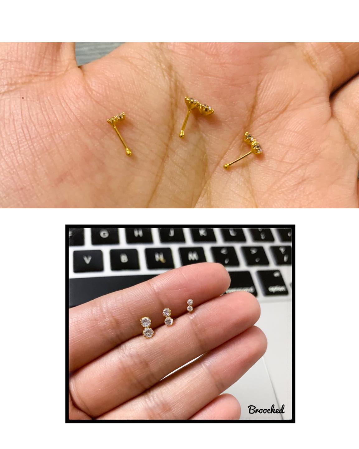 Lock-less Dual Stone Nose Pin