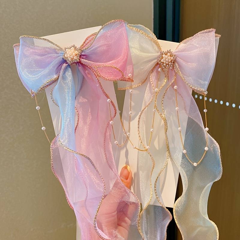 Cotton Candy Sparkle Hair Bows