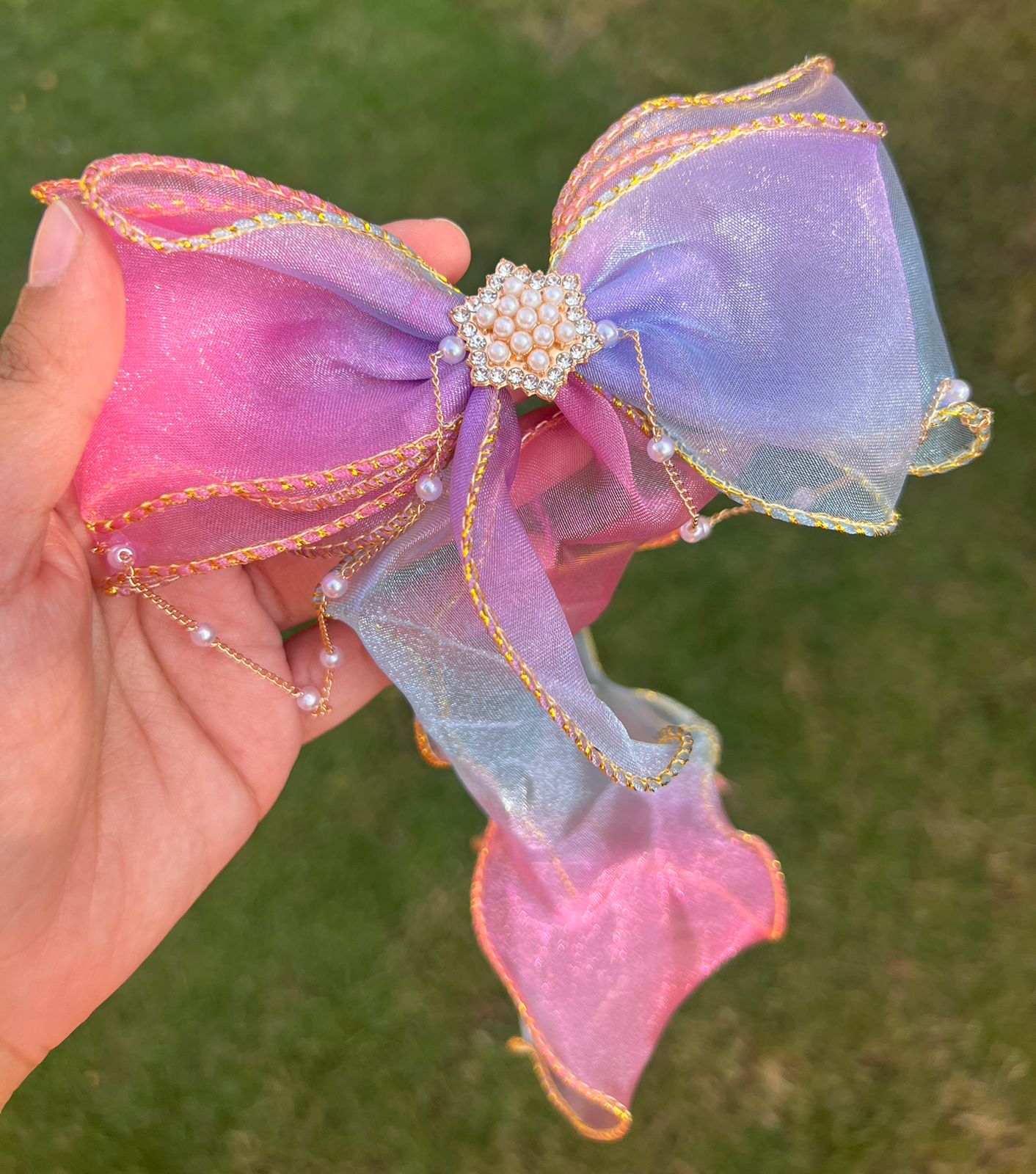 Cotton Candy Sparkle Hair Bows