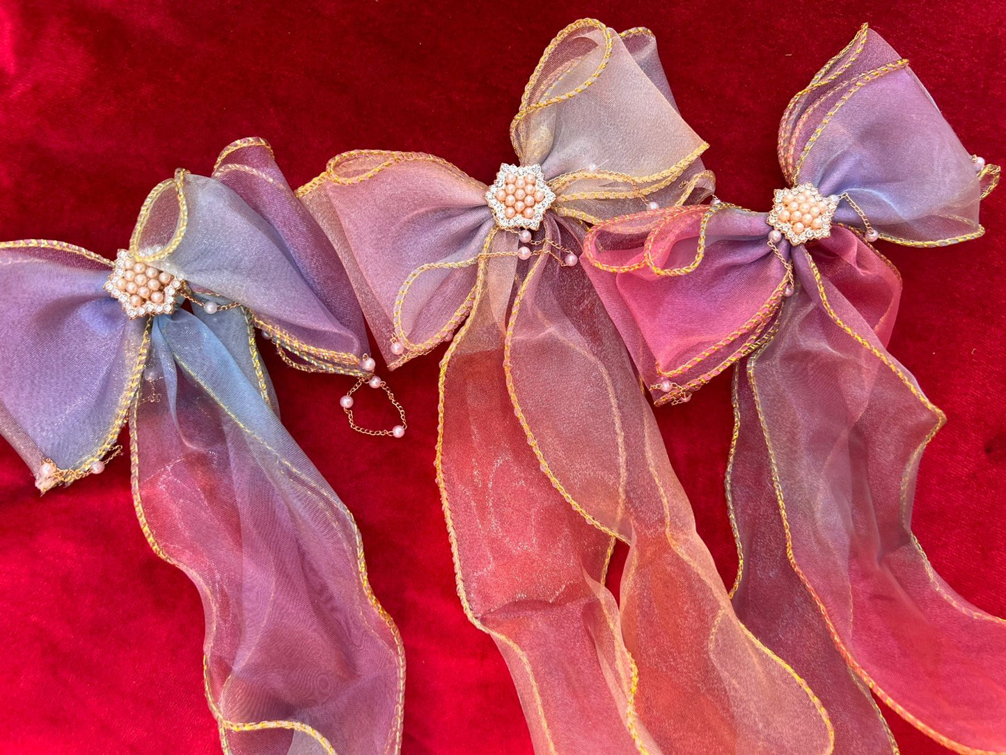 Cotton Candy Sparkle Hair Bows