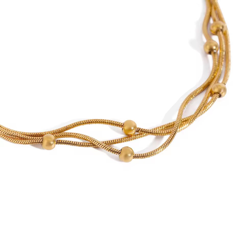 Multi layer balls beads bracelet