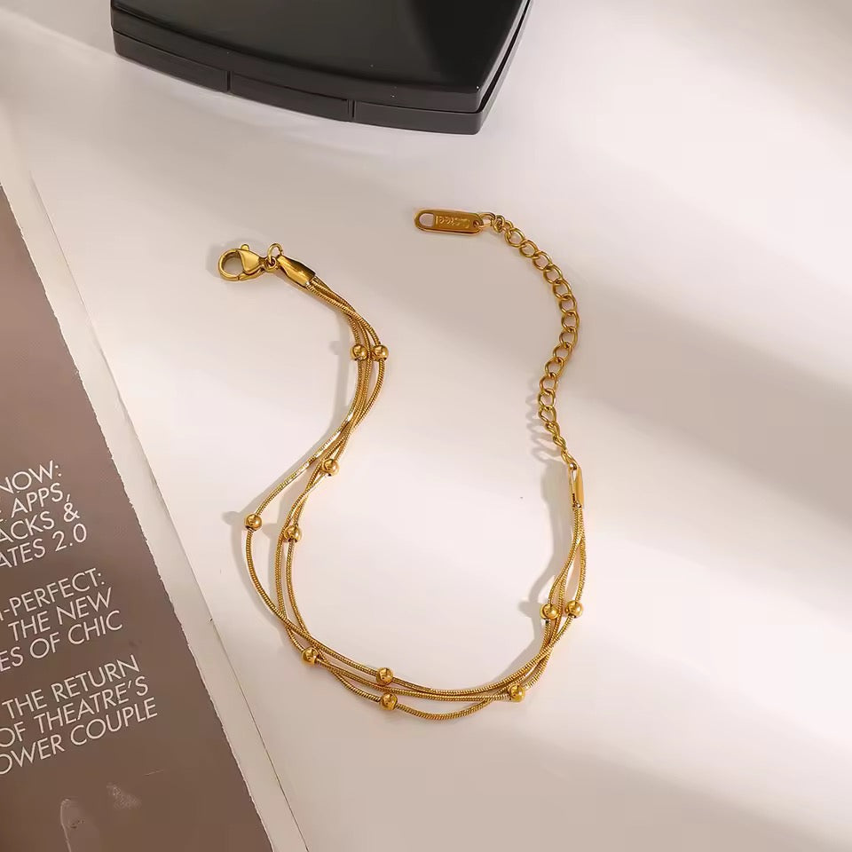 Multi layer balls beads bracelet