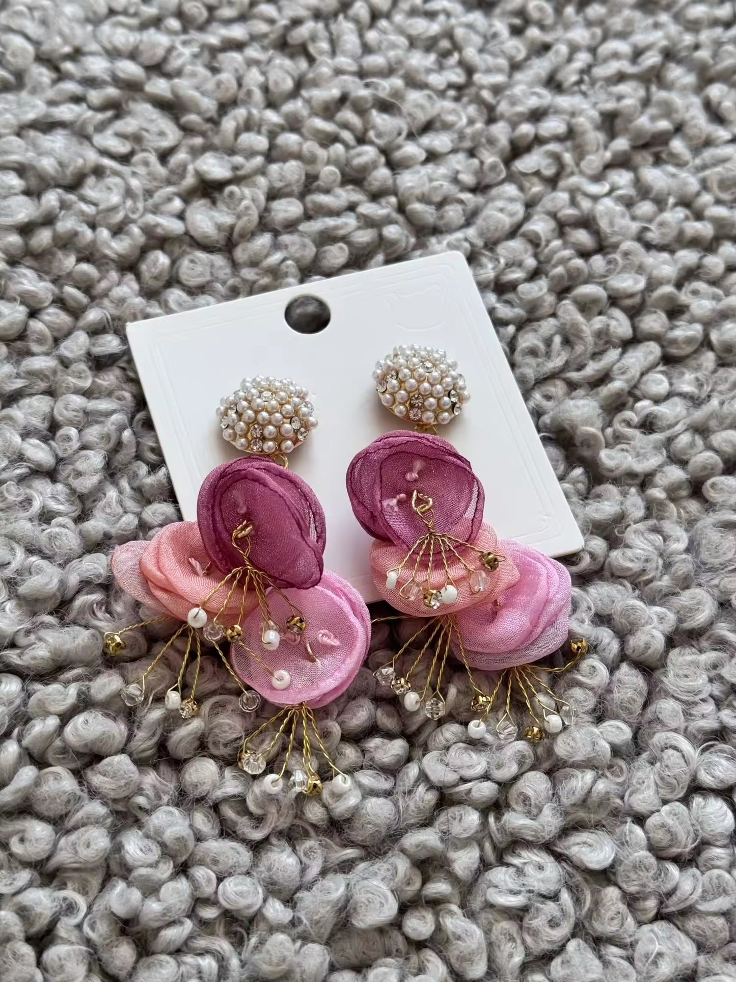 Chiffon Flower Earrings