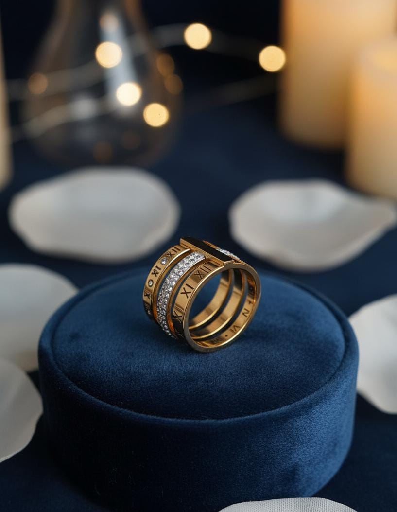 3-Tier Roman Statement Ring