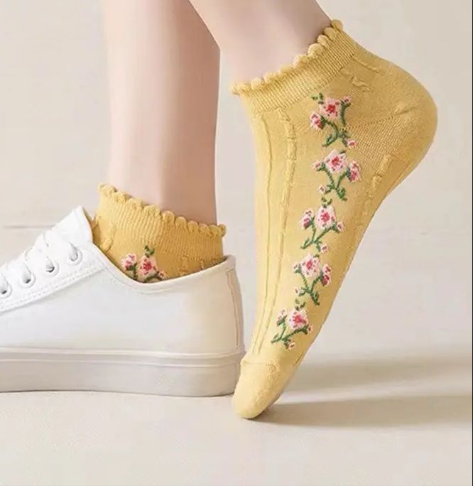 Yellow Floral Sunshine Women Socks