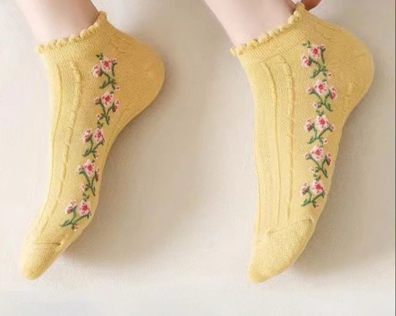Yellow Floral Sunshine Women Socks