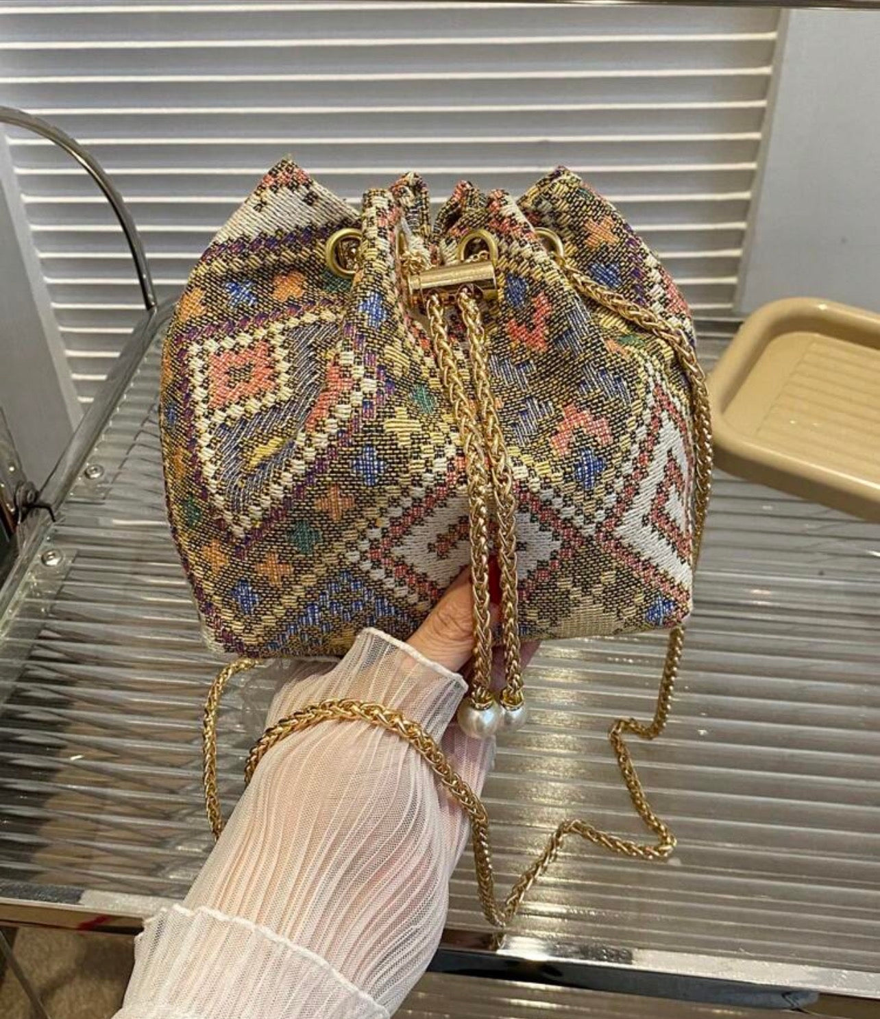 Abstract Pastel Chinese bag