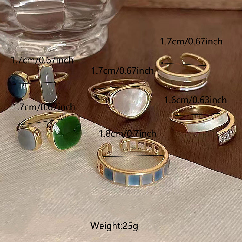 Moonstone Rings (Set Of 6)