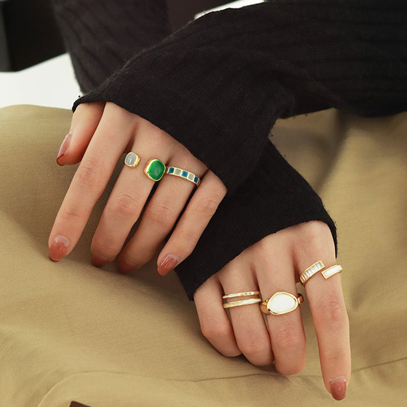 Moonstone Rings (Set Of 6)