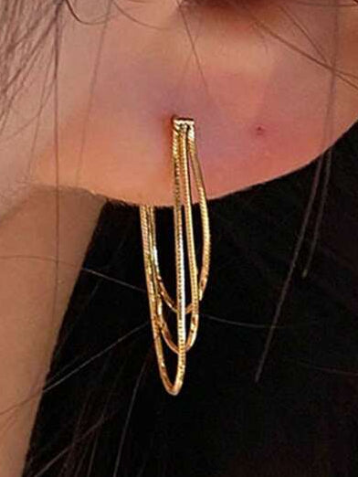Minimalist Gold Chain Drop Earrings