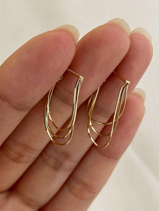 Minimalist Gold Chain Drop Earrings
