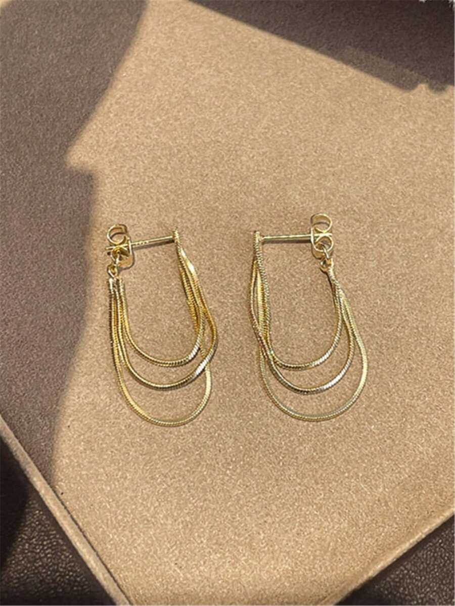 Minimalist Gold Chain Drop Earrings