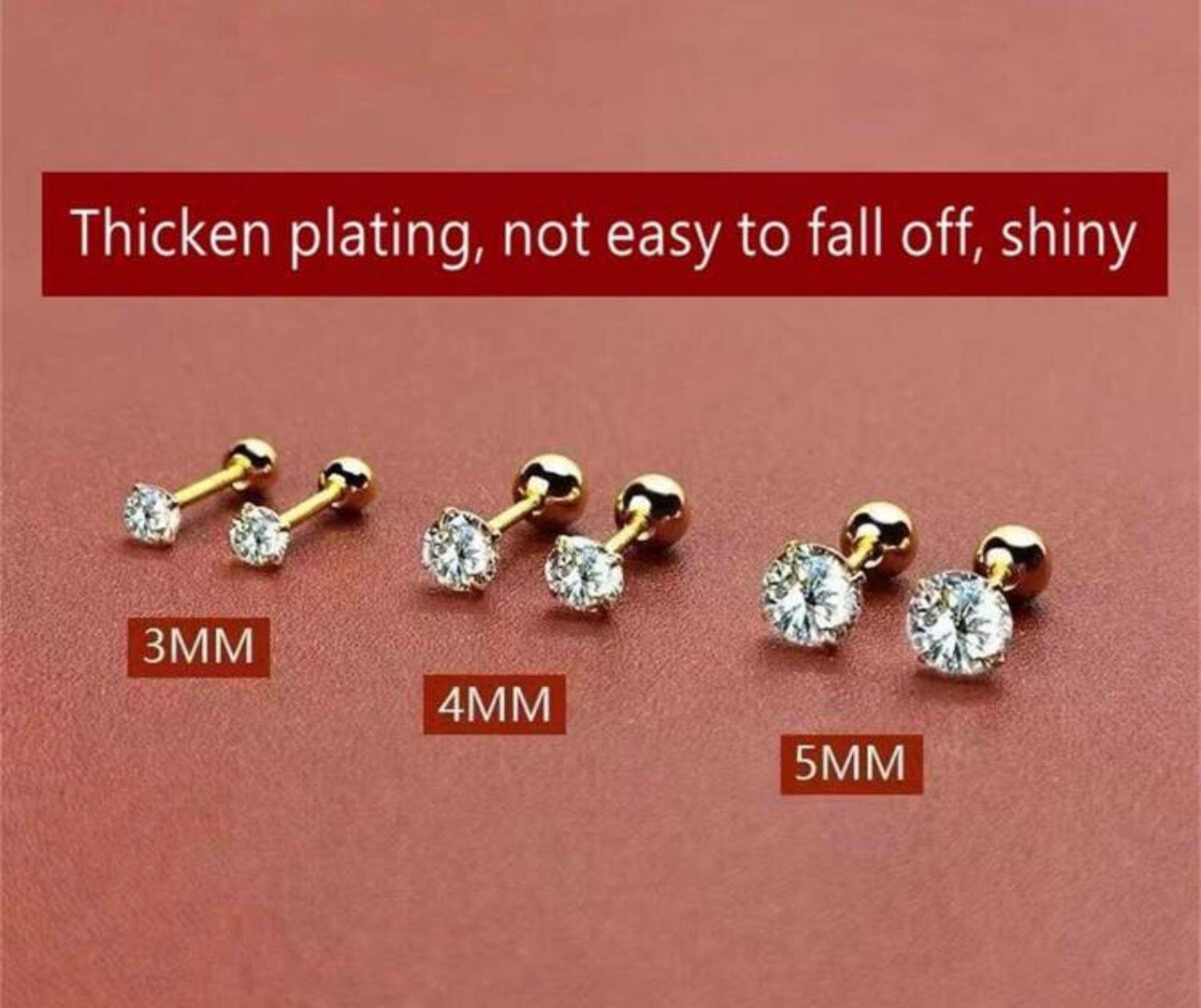 Screwback Studs Set Of 3 pairs