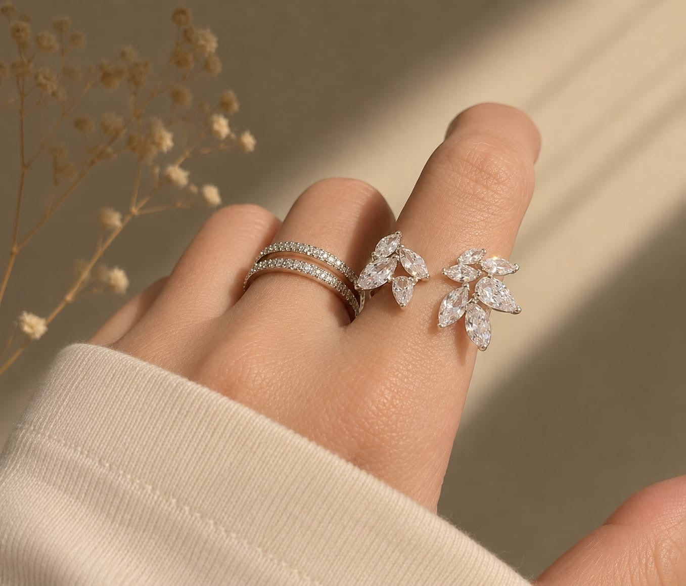 Luxury Leaf Rings set
