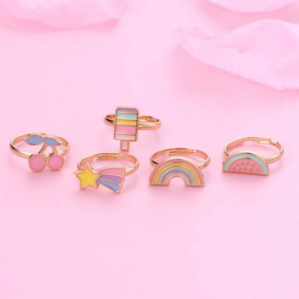 5pcs Kids Adorable Ring Set