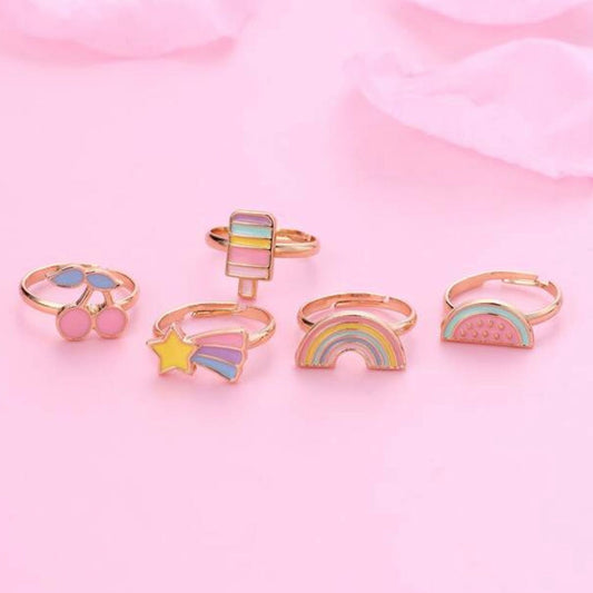 5pcs Kids Adorable Ring Set