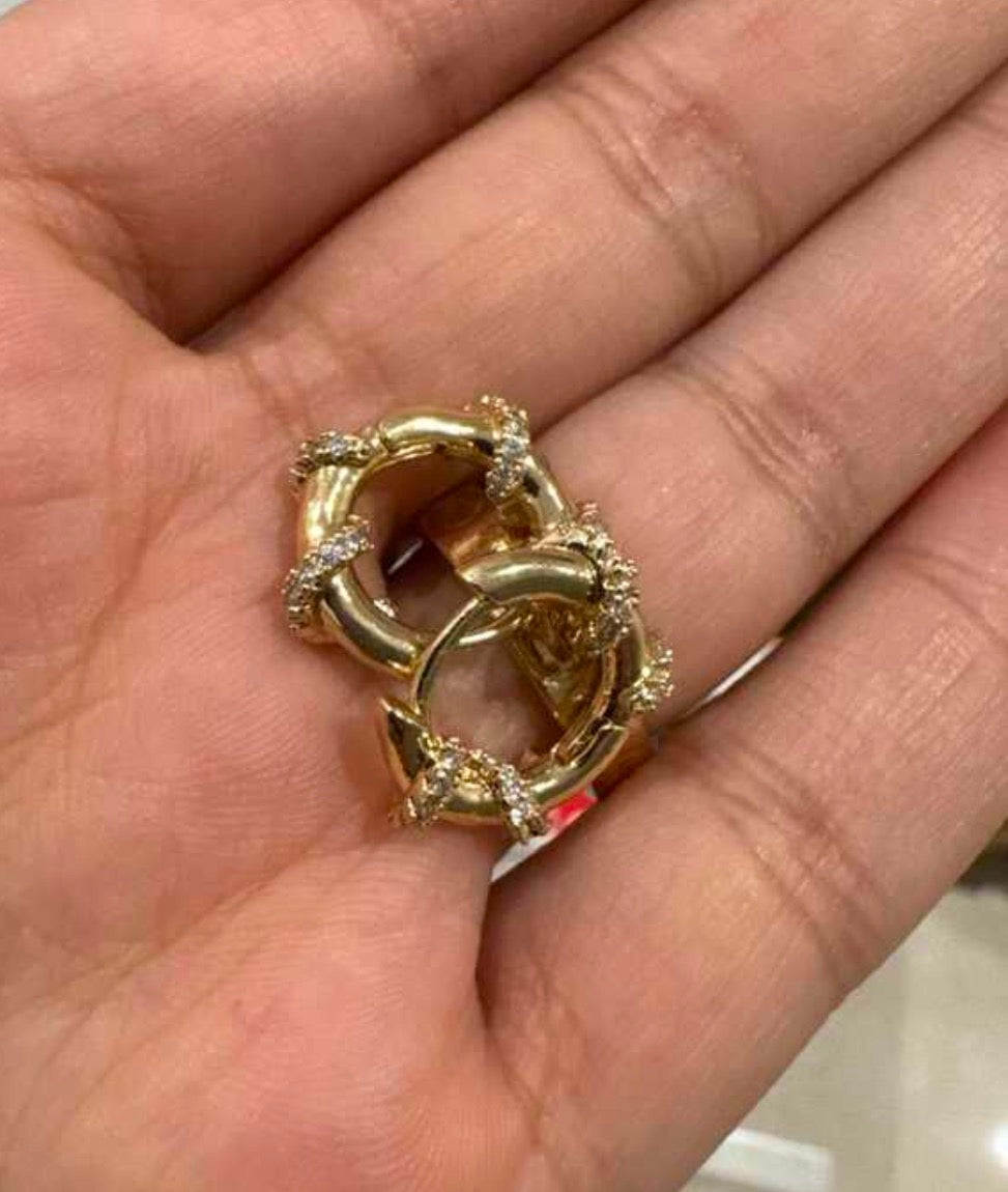 Gold glitter hoops