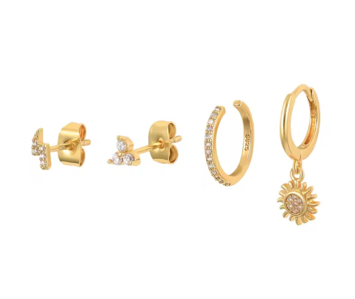 Clip drop earrings set of 4 (one sided)