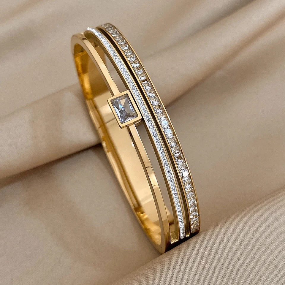 Studded luxe cuff bracelet