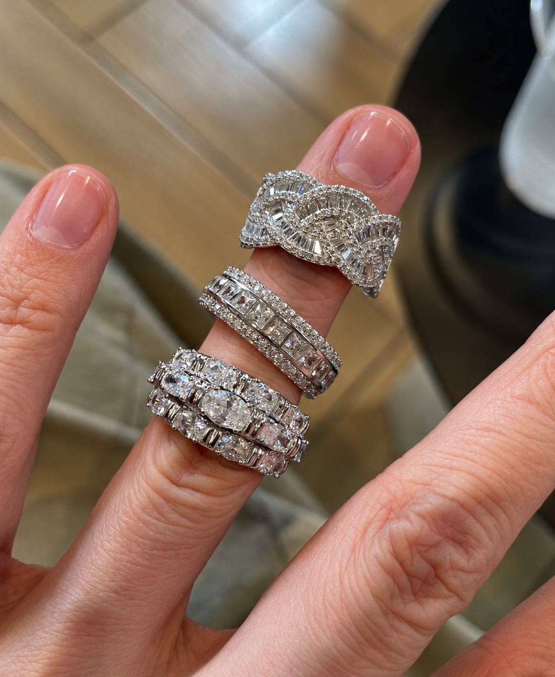 Chunky Festive Rings set of 3.