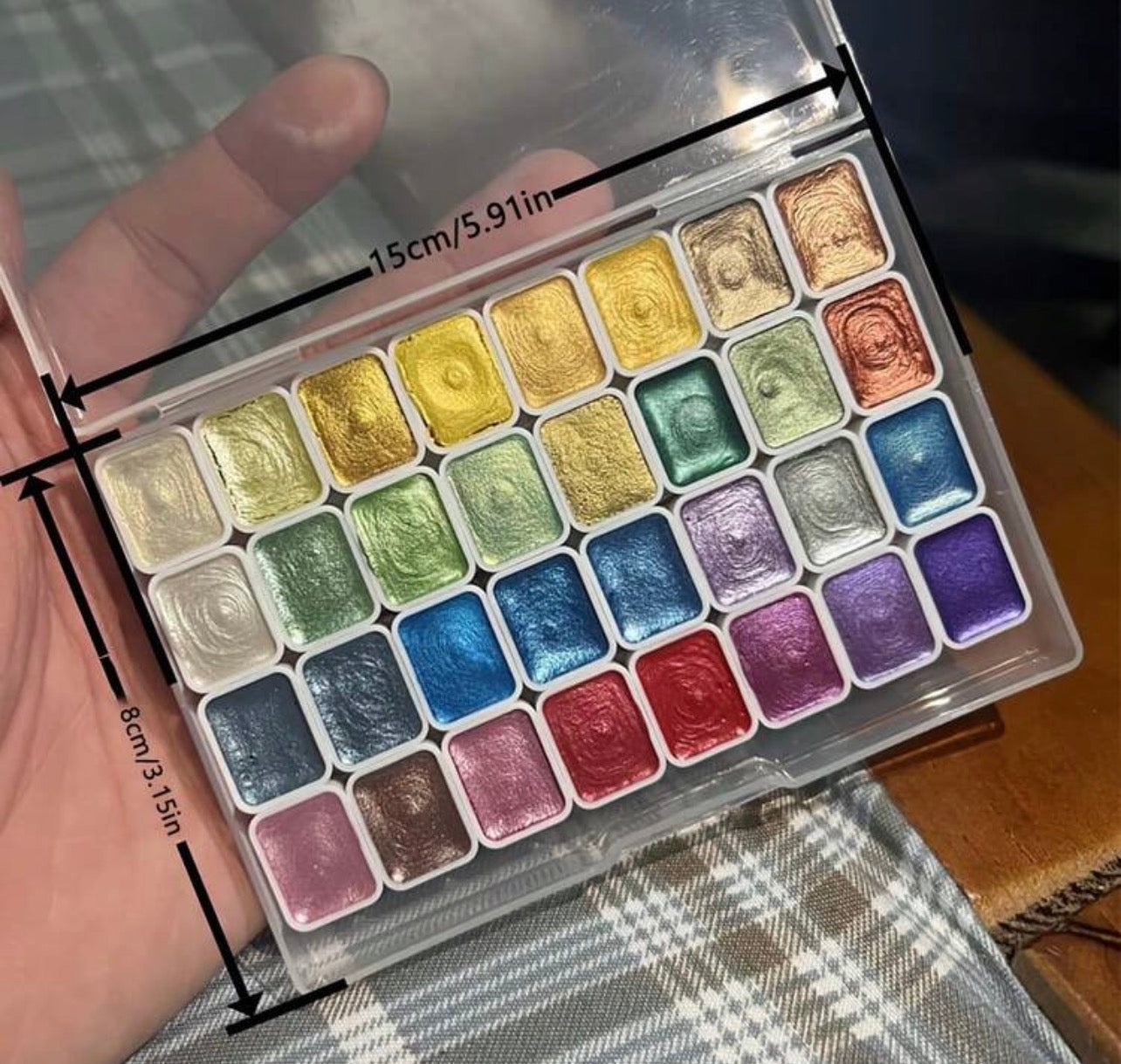 Mettalic Watercolour Paints Set of 32- Artfolio