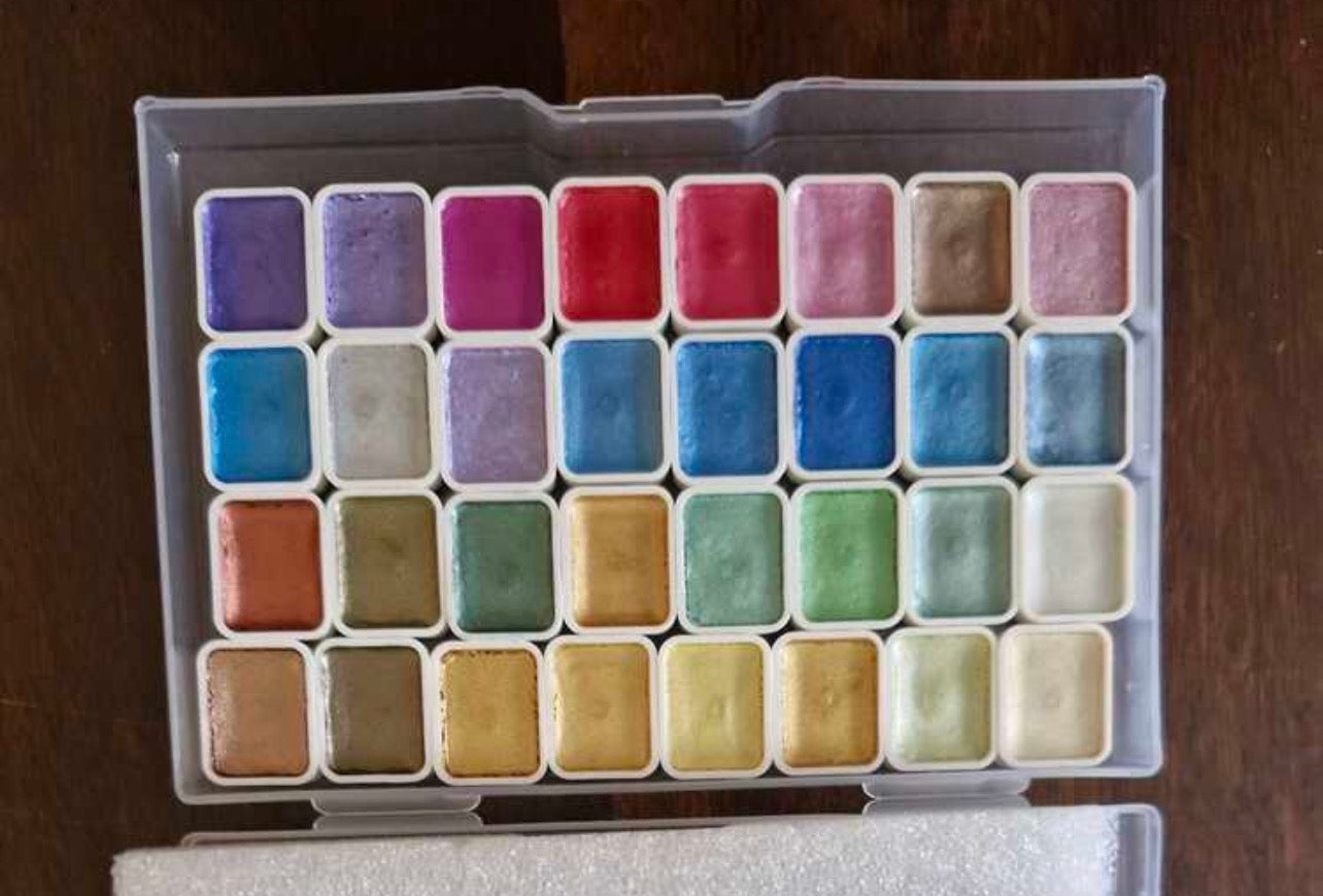 Mettalic Watercolour Paints Set of 32- Artfolio