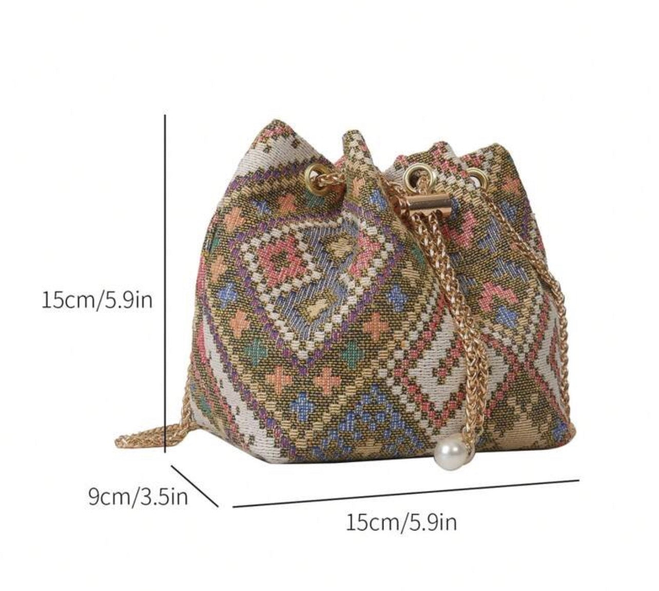 Abstract Pastel Chinese Bag - Brooched product photo 6
