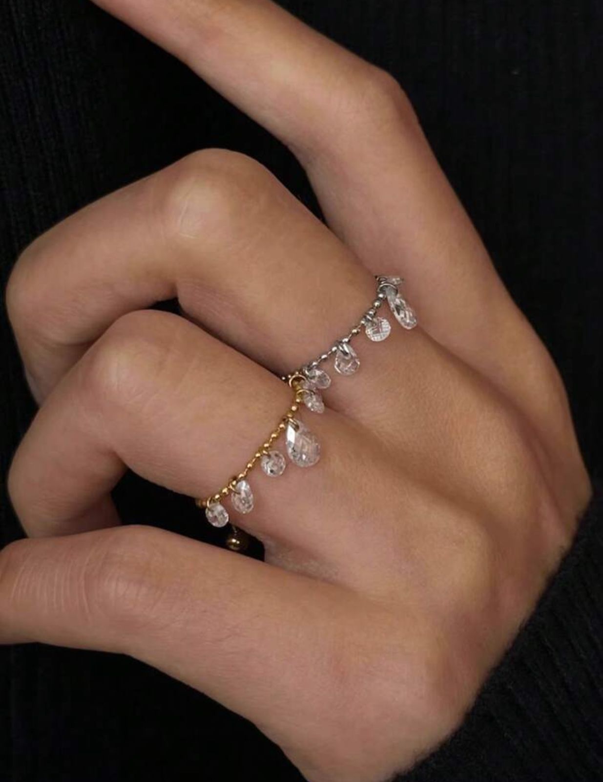 Raindrop Tassel Adjustable Ring