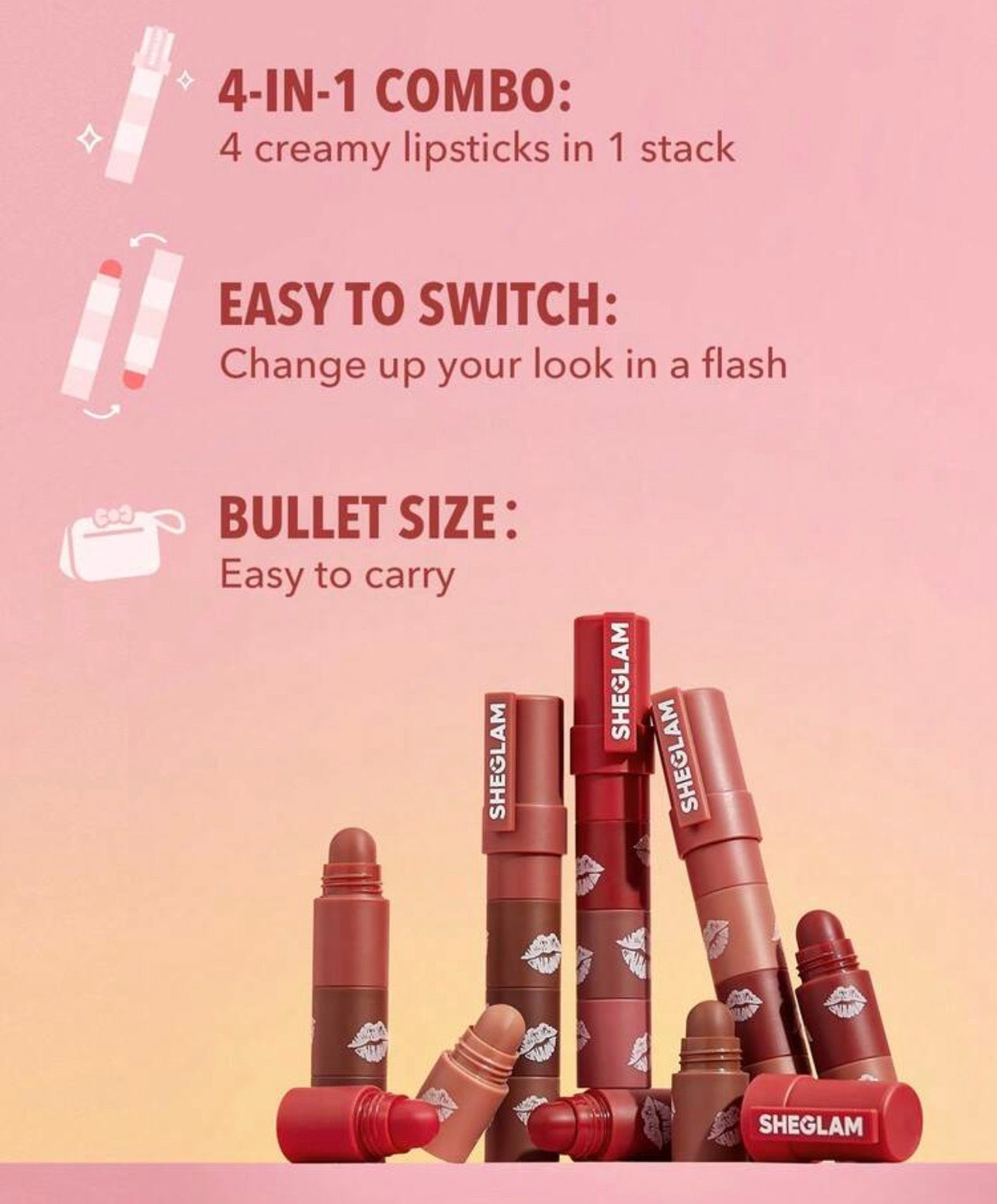 SHEGLAM stack lip shades