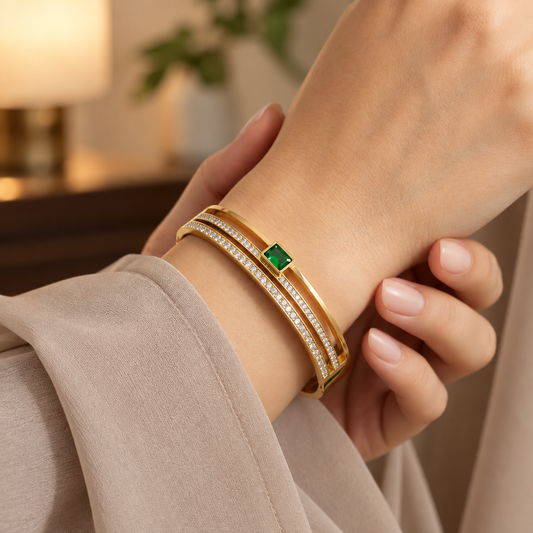 Studded luxe cuff bracelet