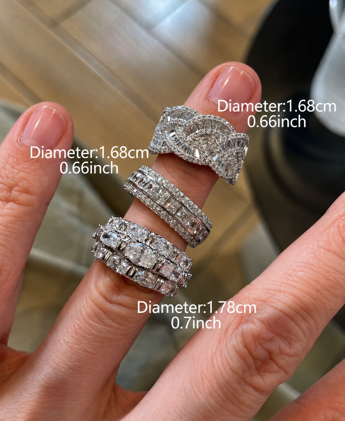 Chunky Festive Rings set of 3.