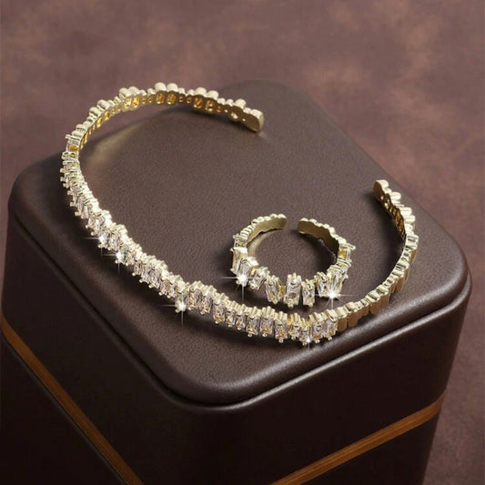 Baguette Bracelet Ring Combo