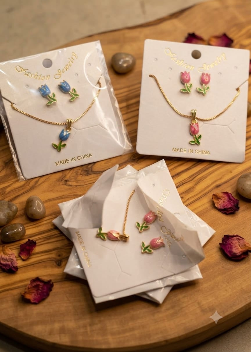 Tulip jewellery card.
