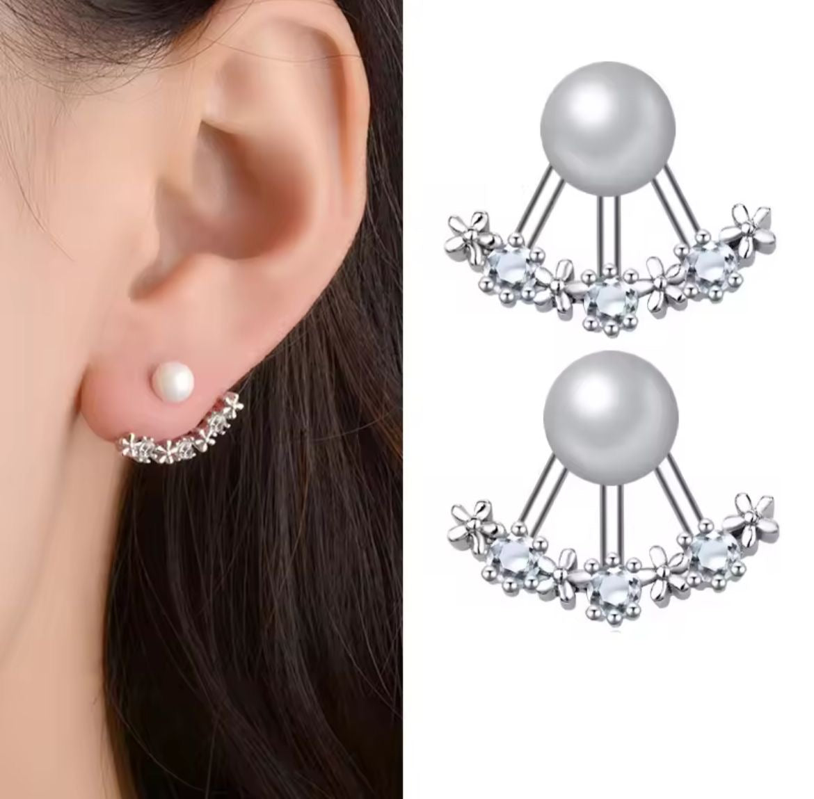 Dual Look Pearl Studded Earrings