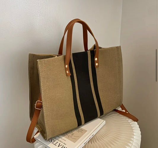 Stripe Canvas Tote Bag