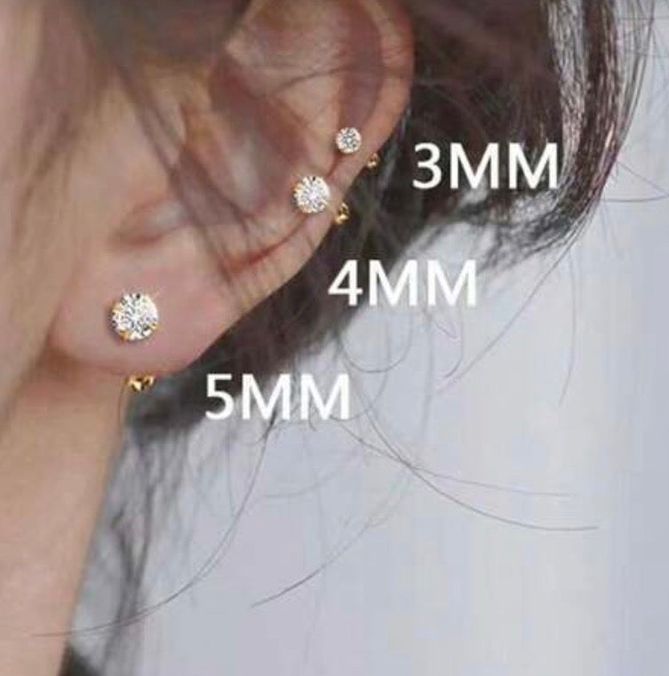 Screwback Studs Set Of 3 pairs