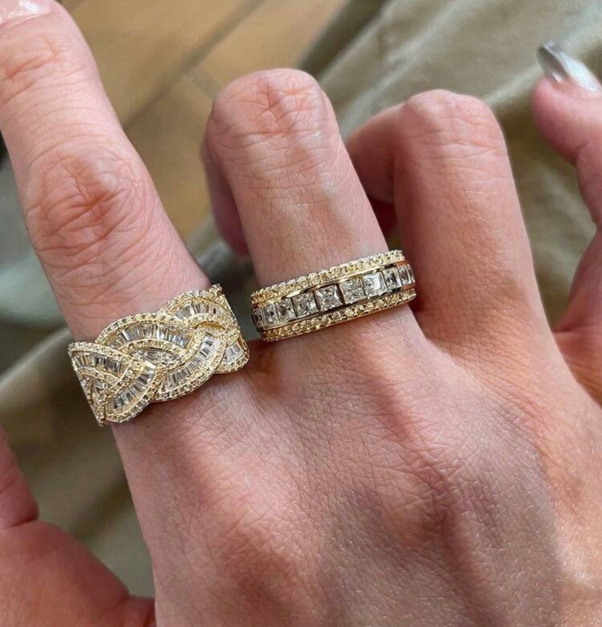 Chunky Festive Rings set of 3.