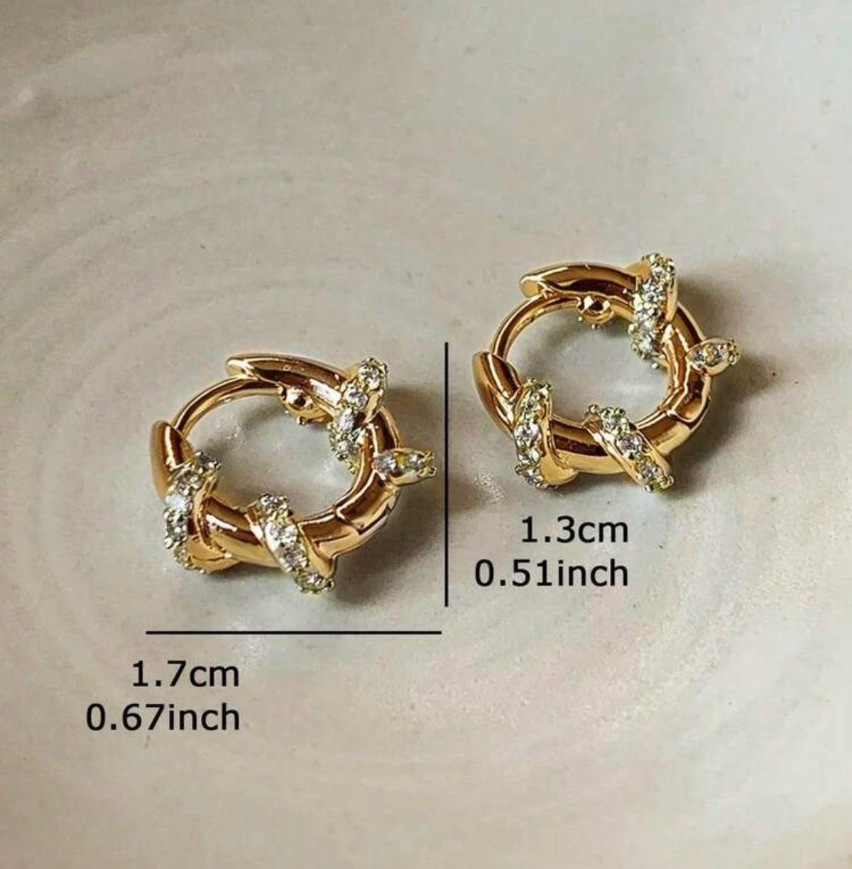 Gold glitter hoops