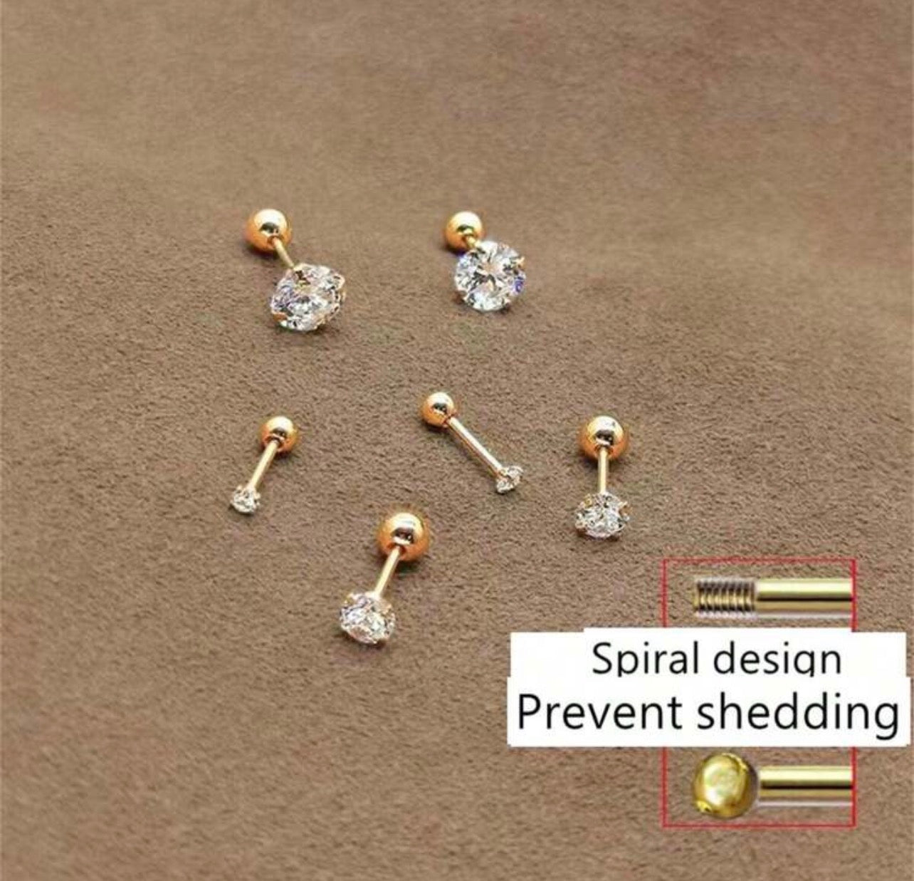 Screwback Studs Set Of 3 pairs