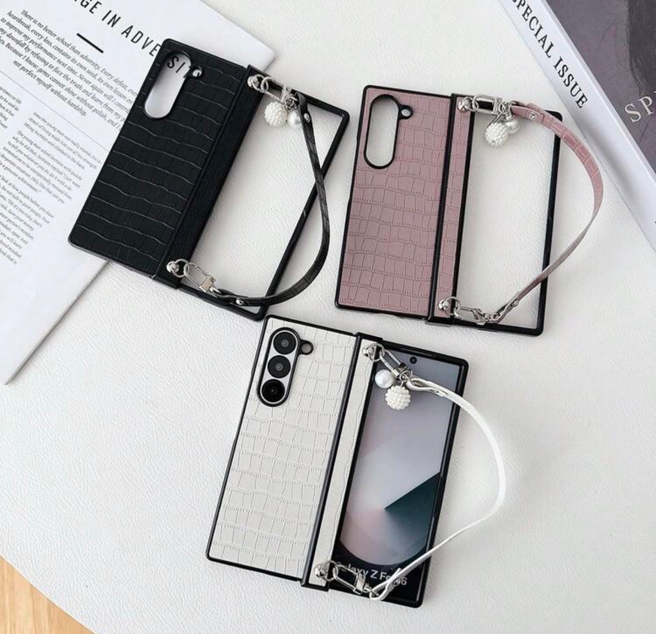 Samsung crocodile leather Fold cover