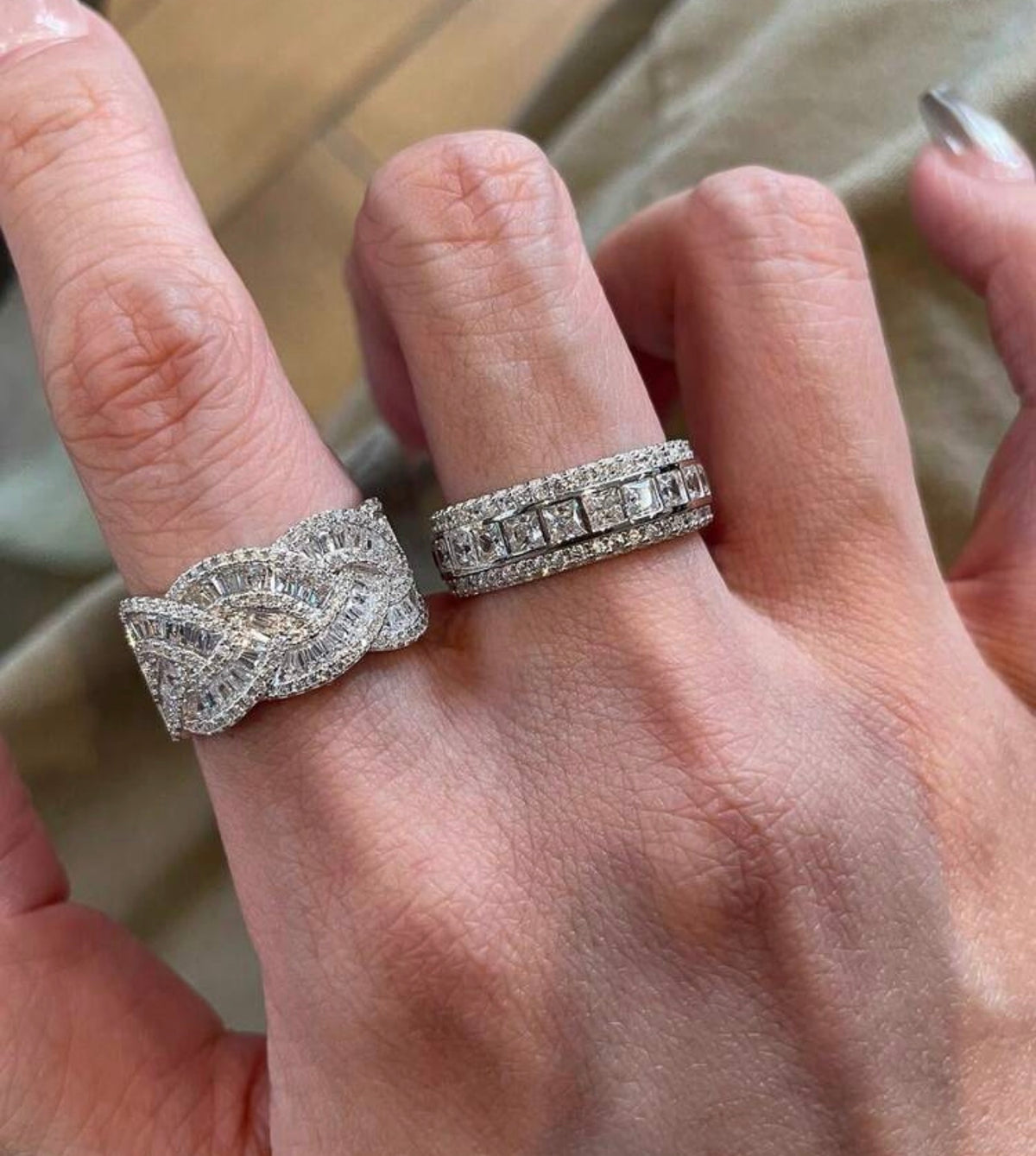 Chunky Festive Rings set of 3.