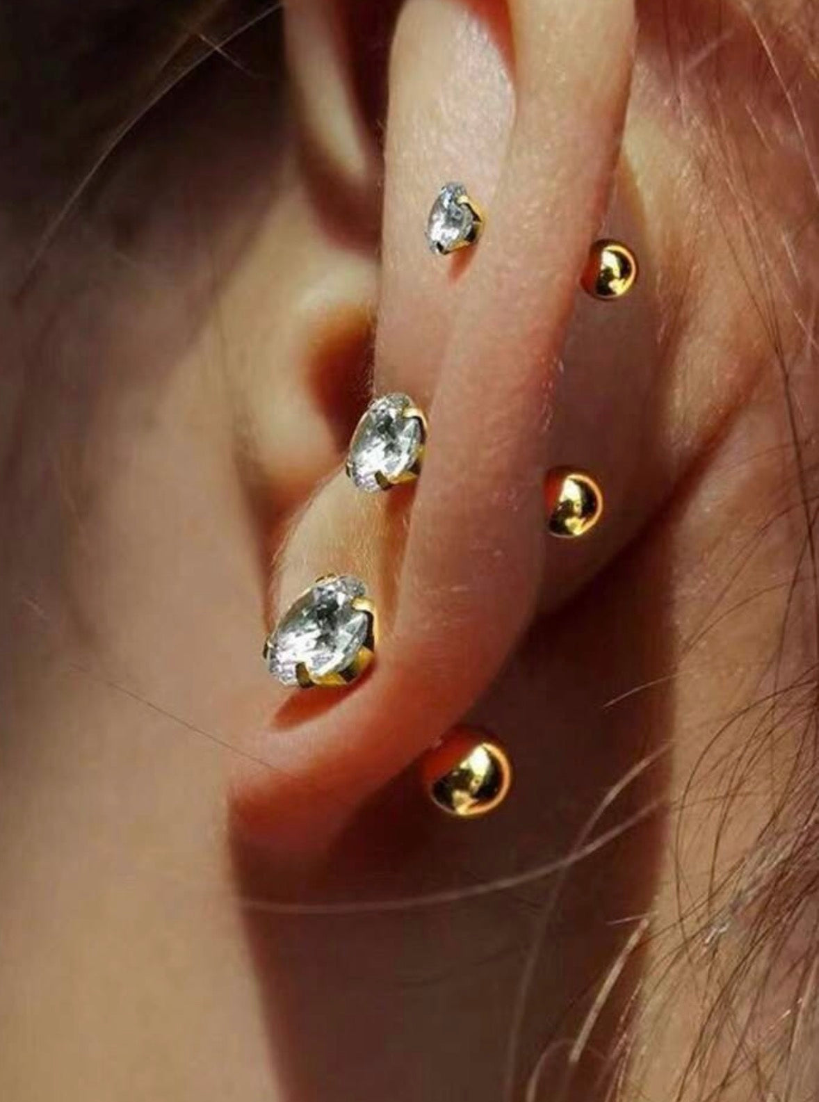 Screwback Studs Set Of 3 pairs