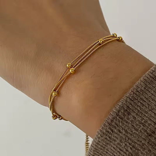 Multi layer balls beads bracelet