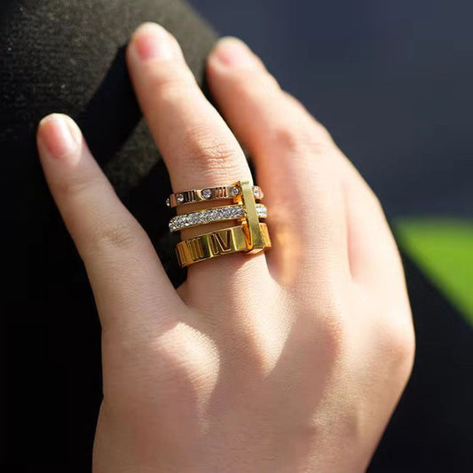 3-Tier Roman Statement Ring
