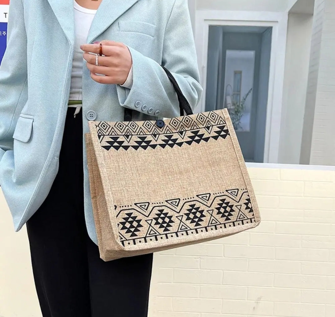 Boho Canvas Tote Bag