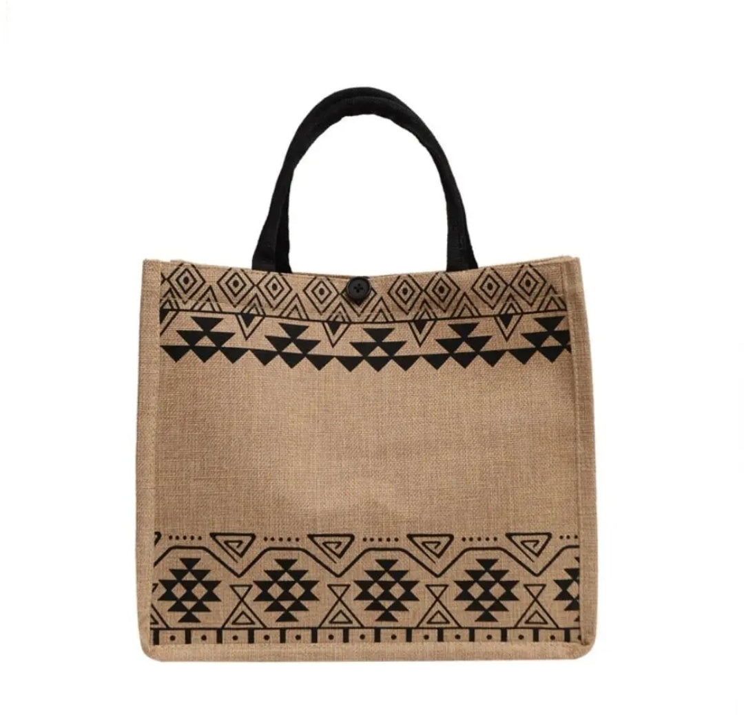 Boho Canvas Tote Bag