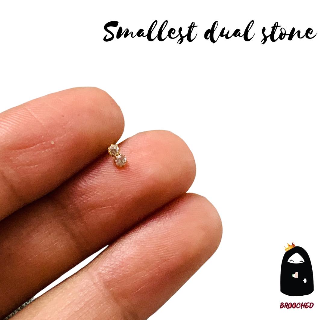 Lock-less Dual Stone Nose Pin
